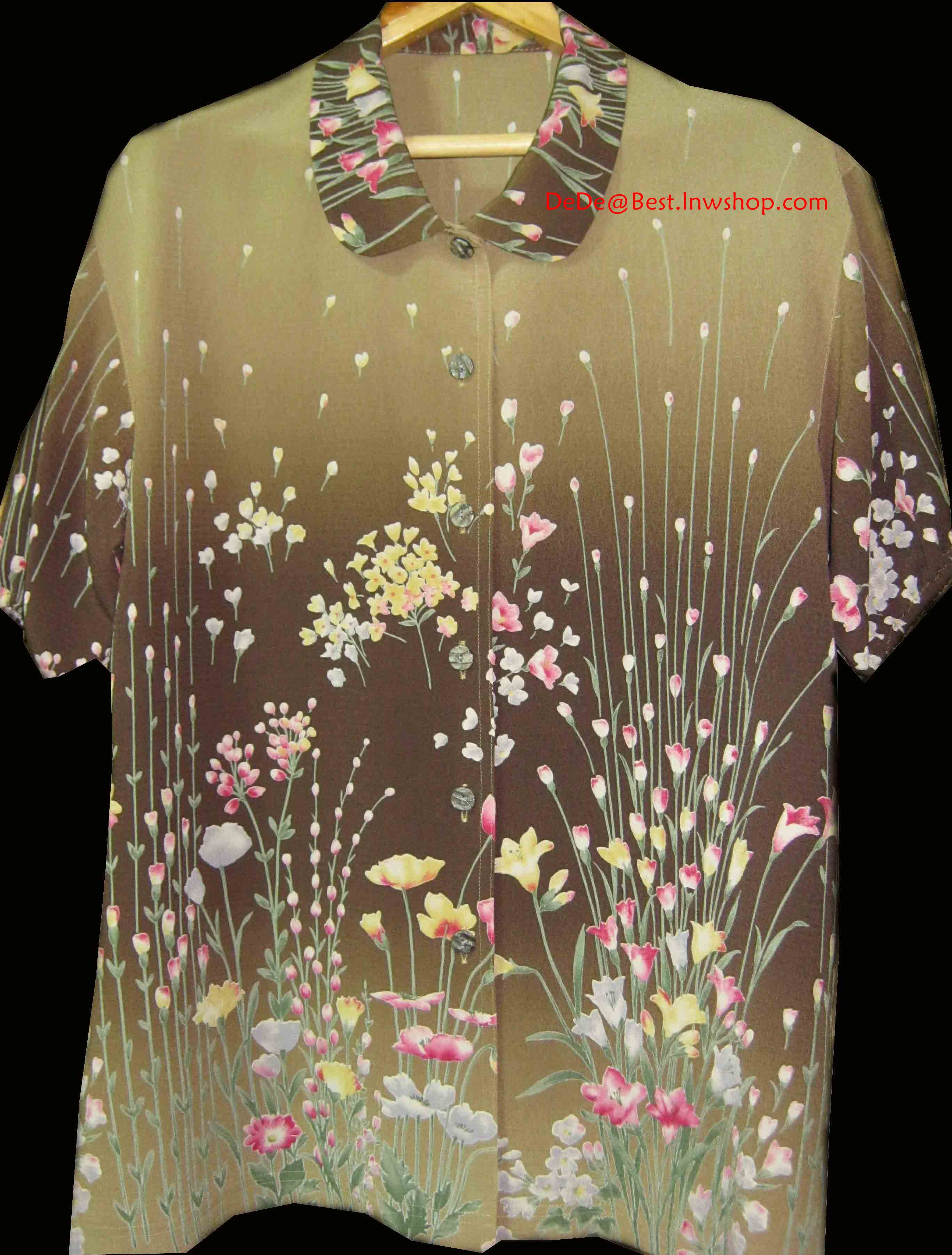 ขายแล้วค่ะ T3:Vintage top เสื้อวินเทจ ลายดอกไม้โทนสีสวยค่ะ❤