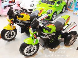 รถมอเตอร์ไซค์เด็กนั่ง รุ่น LN15822 ยี่ห้อดูคาติ 2 มอเตอร์ มี 6 สี น้ำเงิน ครีม แดง ส้ม เขียว เหลือง