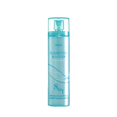 Mistine Plankton Booster Essence Body Spray แพลงก์ตอน บูสเตอร์ เอสเซนส์ บอดี้ สเปรย์ ที่สุดแห่งนวัตกรรมการบำรุงผิวอย่างล้ำลึก เหนือกว่าทุกการบำรุงผิว บอดี้บูสเตอร์ในรูปแบบเอสเซนส์ เพียงสเปรย์ลงบนผิว ให้ผิวมีสุขภาพดีขึ้นตั้งแต่ครั้งแรกที่ใช้