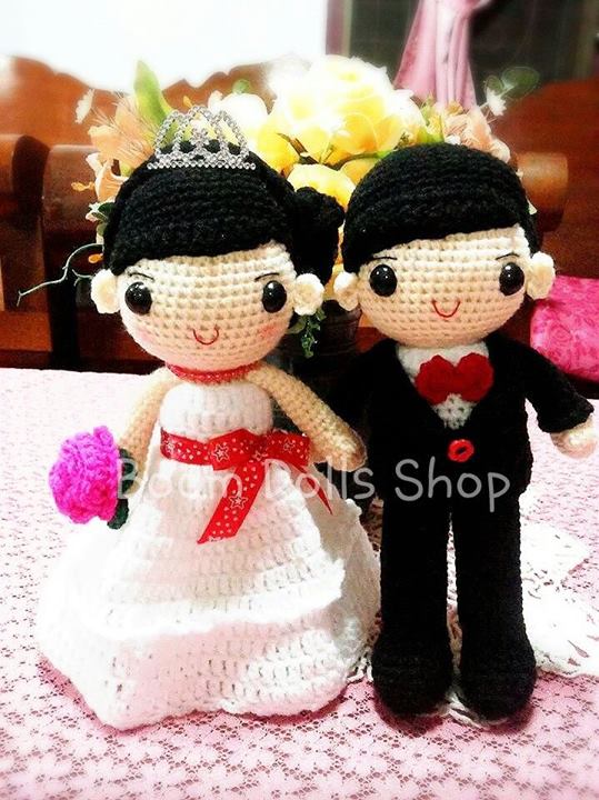 ตุ๊กตาถัก แต่งงาน ขนาด 9 นิ้ว
