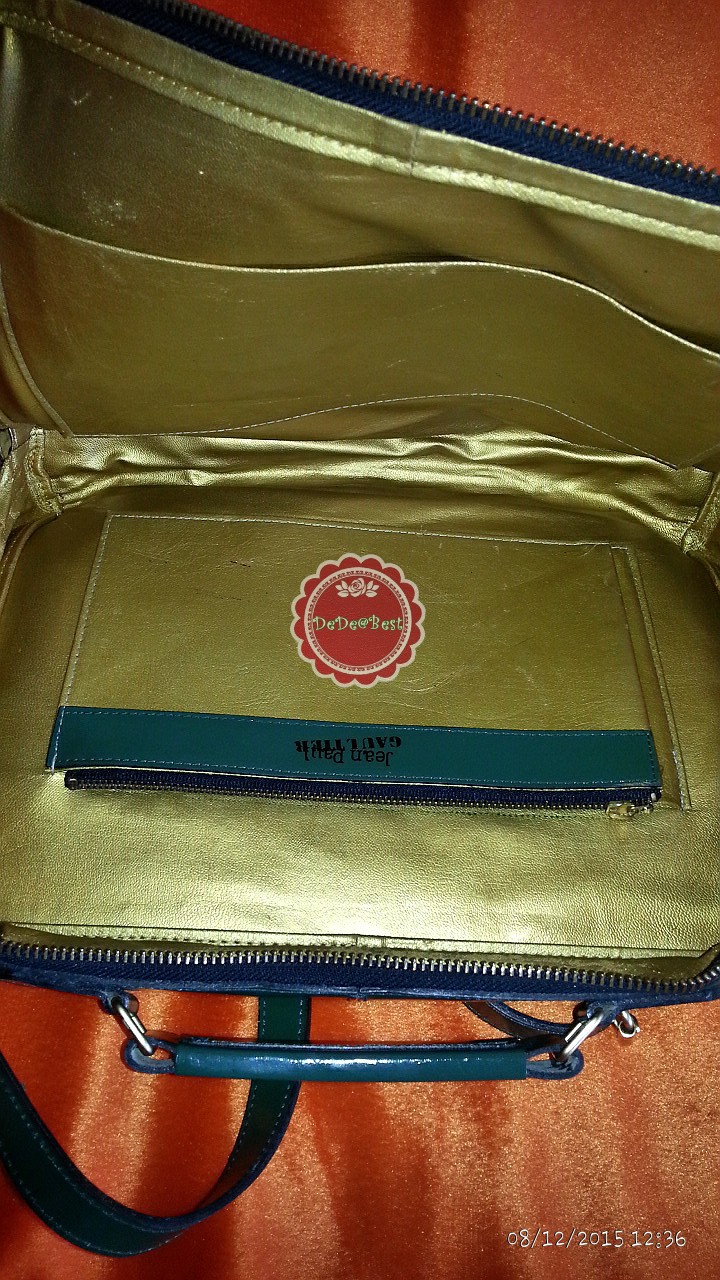 B44:Vintage leather bag กระเป๋าหนังแท้สีเขียวทรงสี่เหลี่ยม/ใส่เอกสาร/สะพาย/ถือ/ถอดสายได้