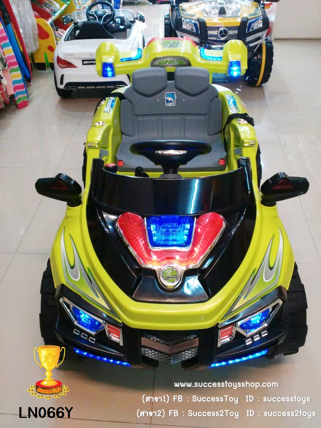 HC3065Gรถจิ๊ปแบตเตอรี่โรบอท 2 แบต 2 มอเตอร์ สีเขียว