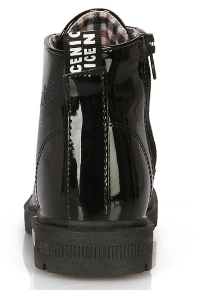 รองเท้าหนังเเก้วสีดำ รองเท้าบู๊ทหนังแก้ว สำหรับเด็ก