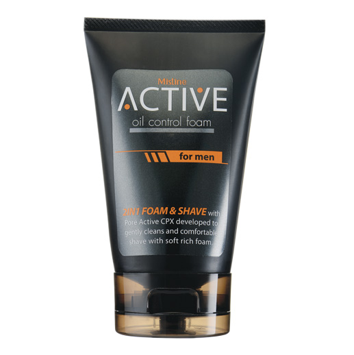 Mistine ACTIVE Oil Control Foam For Men 2in1 Foam & Shave โฟมล้างหน้าพร้อมโกนหนวด มิสทีน แอคทีฟ รวดเร็วทันใจ ไม่ระคายเคืองผิว พร้อมคุมมัน