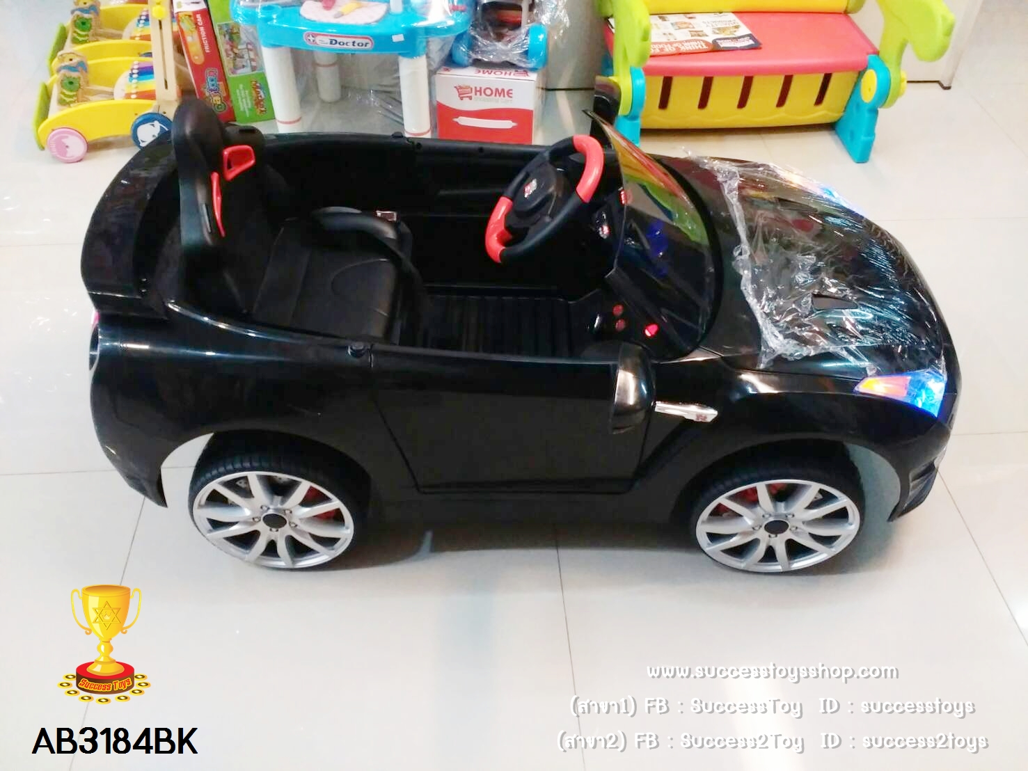 AB3184BK รถแบตเตอรี่ไฟฟ้า Nissan GTR (งานแท้) 2มอเตอร์ สีดำ