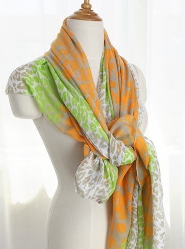 ผ้าพันคอลาย Sweet Tiger สีส้ม