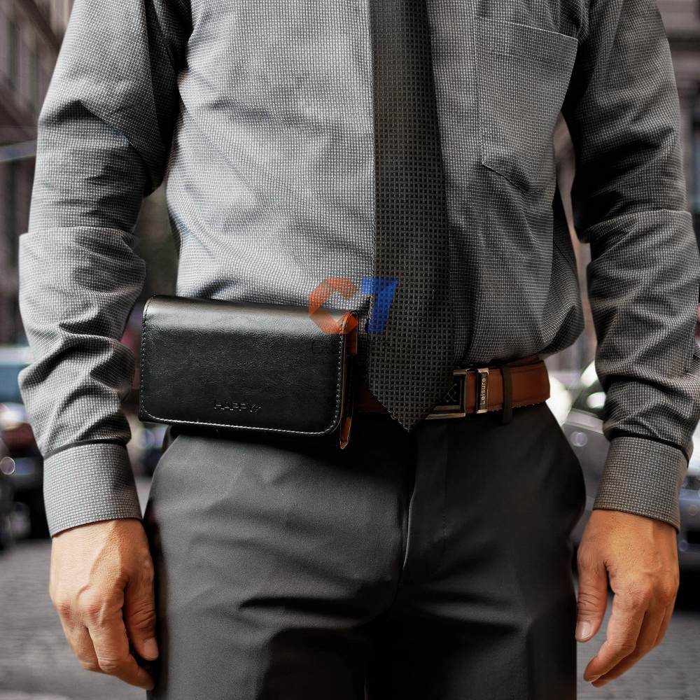 - ซองหนังคาดเอวขนาด แนวนอน สำหรับมือทุกรุ่น