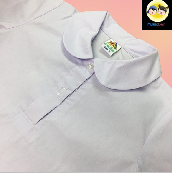 เสื้อนักเรียนหญิง คอบัว แขนเรียบ กระเป๋าล่าง