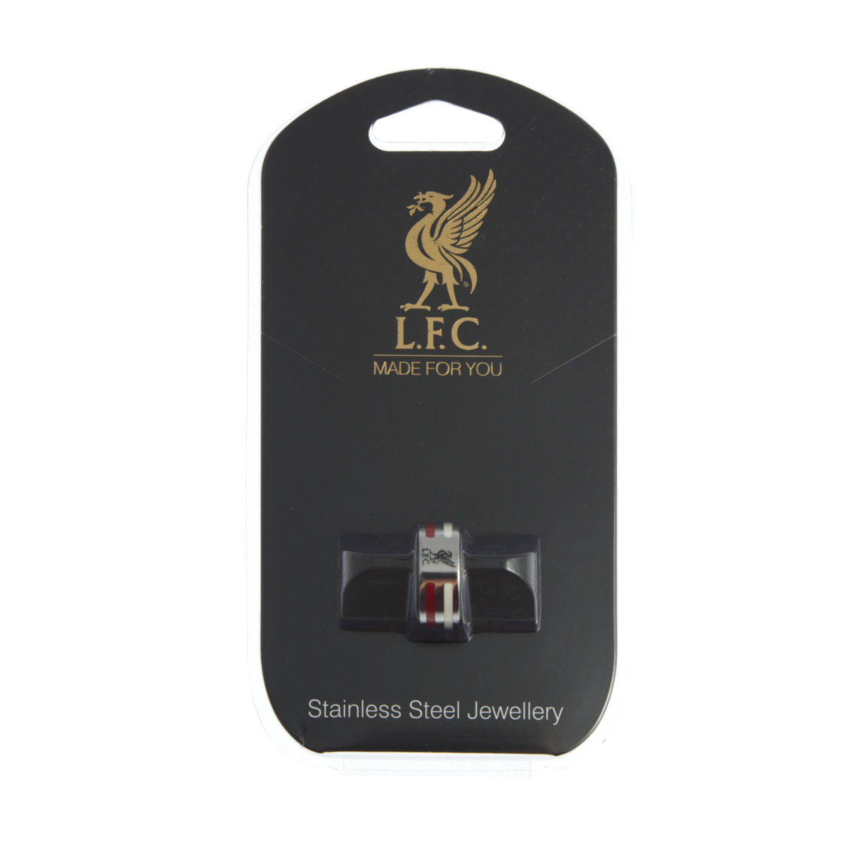 แหวนที่ระลึกลิเวอร์พูล ของแท้ 100% Liverpool FC Mens Colour Stripe Band Ring