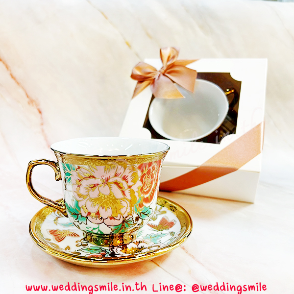 ของชำร่วยงานแต่งงาน, ของที่ระลึกแจกงานแต่ง, แก้วกาแฟสวยๆ , แ้กวกาแฟลายดอกไม้, แจกแก้วกาแฟงานแต่ง, แก้วกาแฟจานรองแก้ว, ของรับไหว้, ของรับไหว้ผู้ใหญ่, ของรับไหว้งานแต่งงาน, ชุดรับไหว้งานแต่ง, ชุดแก้วรับไหว้, แก้วกาแฟลายทอง 