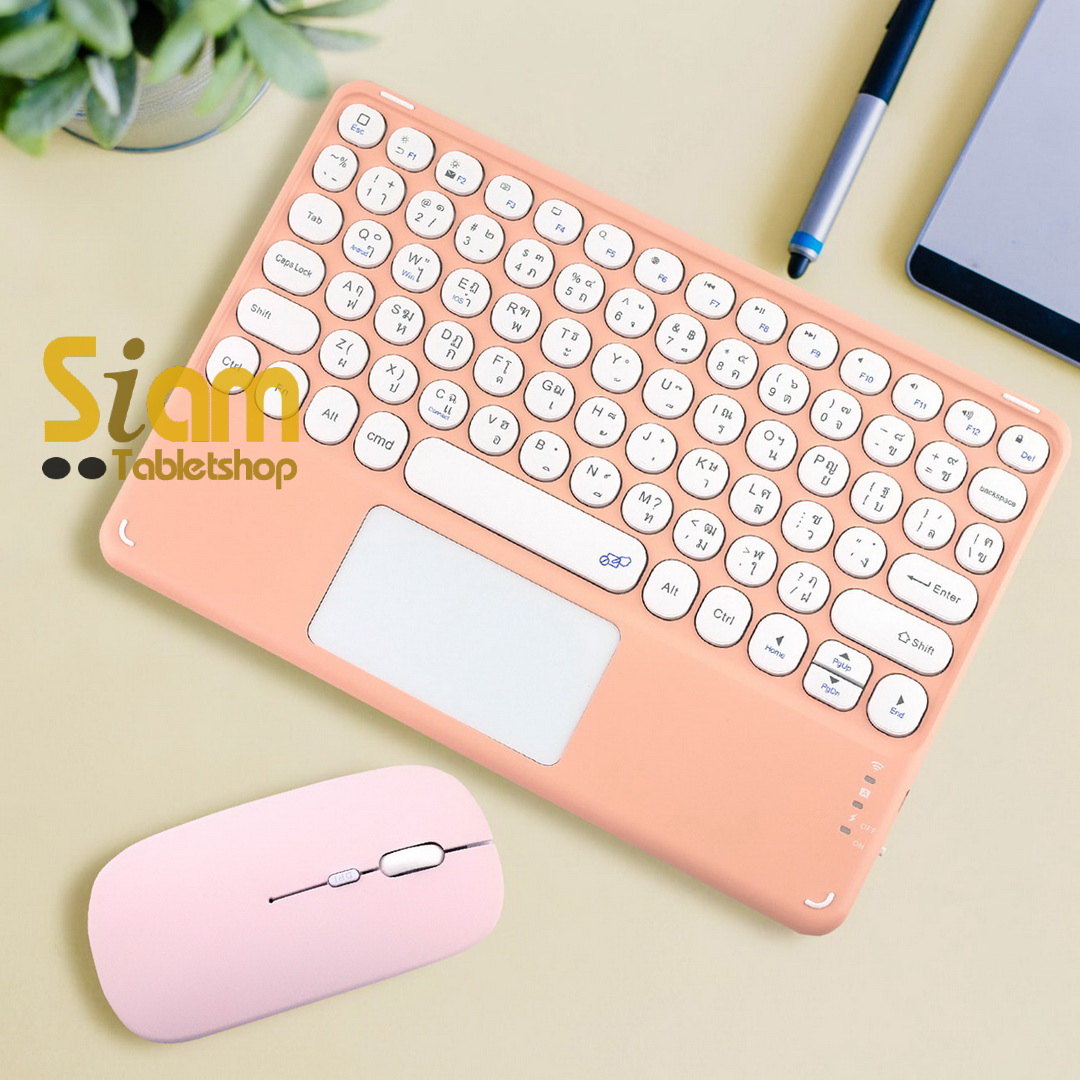 เมาส์ + คีย์บอร์ดทัชแพด แป้นพิมพ์ไทย สำหรับ iPad Samsung มือถือ case Keyboard เมาส์ บลูทูธ