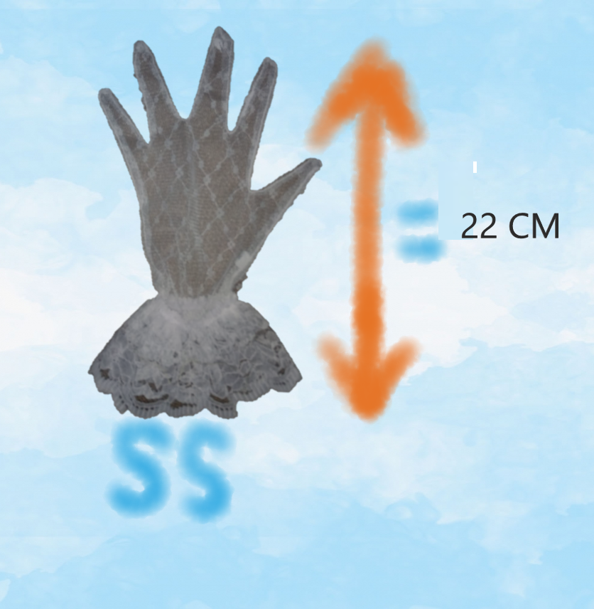 ถุงมือลูกไม้เด็ก - ผู้ใหญ่ ผ้าตาข่าย สีขาว size SS - XL