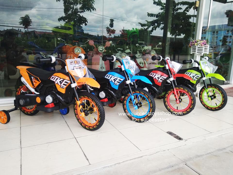 3187รถมอเตอร์ไซค์วิบากไฟฟ้า (ล้อเติมลม) มี 4สี : แดง เขียว ส้ม ฟ้า