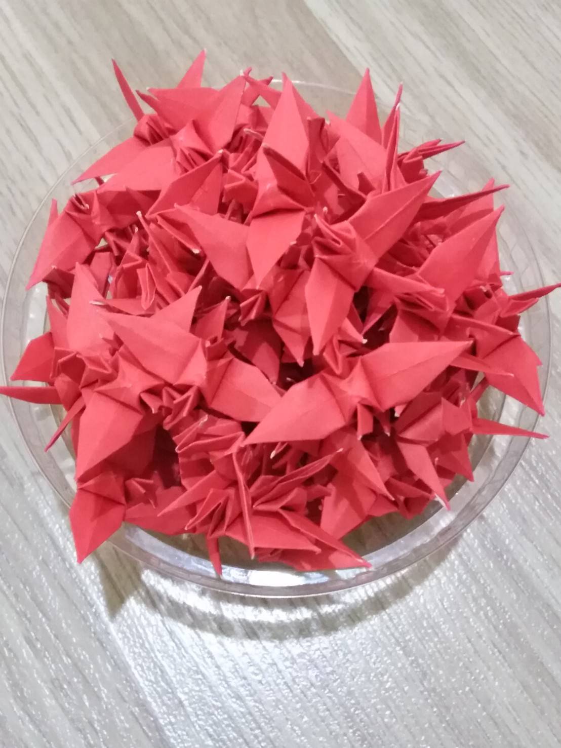 🐦นกกระดาษ พับสำเร็จ - นกกระเรียน DIY สีแดง