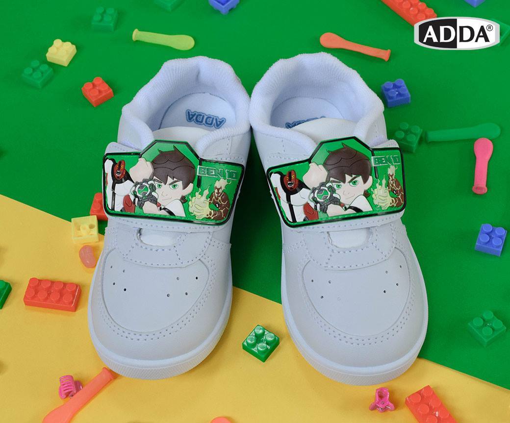รองเท้าพละเด็กอนุบาล ADDA ลาย Ben10 สีขาว
