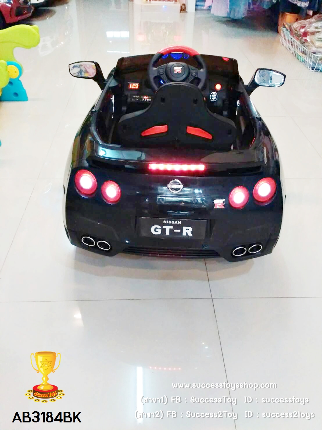 AB3184BK รถแบตเตอรี่ไฟฟ้า Nissan GTR (งานแท้) 2มอเตอร์ สีดำ