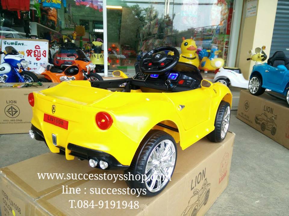 รถแบตเตอรี่เด็กนั่งไฟฟ้า ยี่ห้อ MiNi FERRARI 2m สีเหลือง