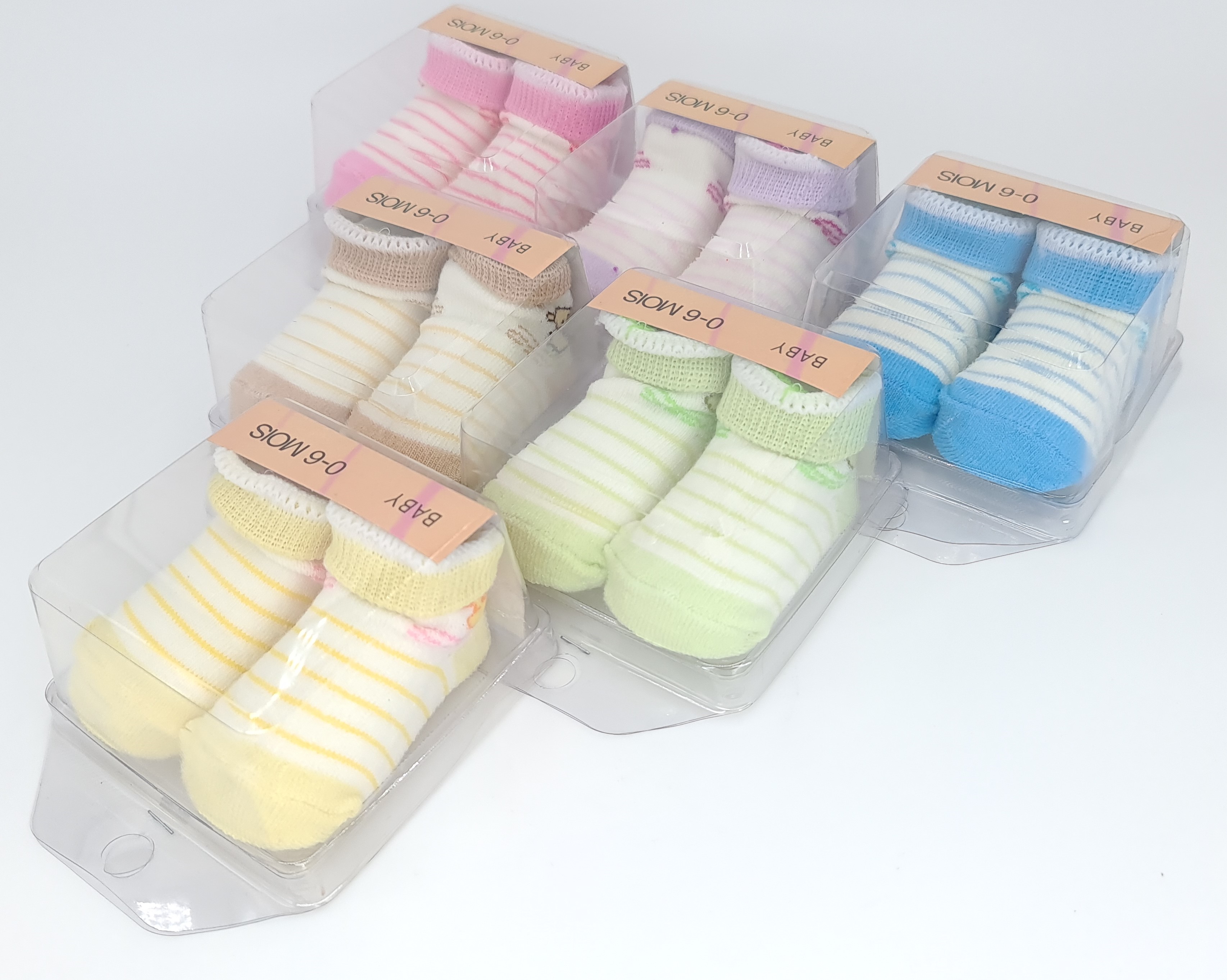 ถุงเท้าเด็กแรกเกิด 0-6 เดือน (กล่องใส) Baby Socks