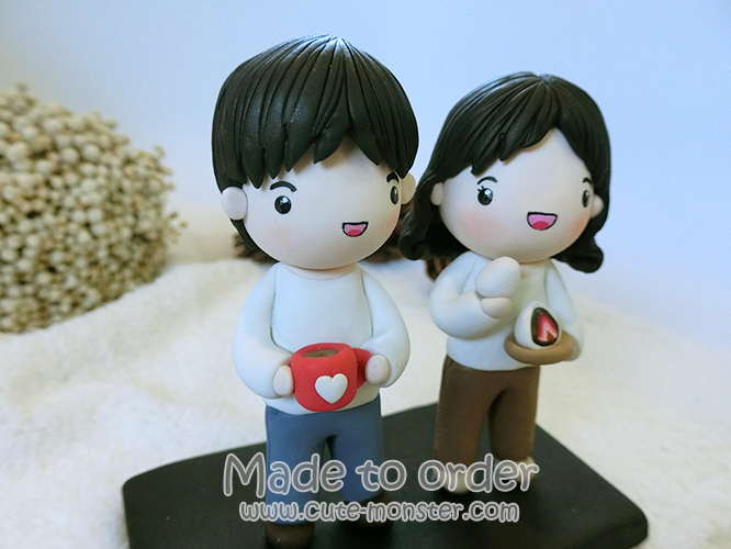 โมเดลดินปั้นสั่งทำ คู่รัก ขนาดสูง 4 นิ้ว