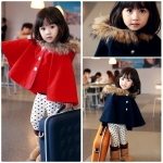 เสื้อคลุมเด็กสไตล์อังกฤษ หมวกฮูดแต่งขนเฟอร์หรูหรา (ใส่เป็นคู่แม่ลูกได้)