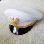 หมวกปกติขาวผู้ชาย หน้าครุฑ สำหรับข้าราชการ ครู เทศบาล อบต.