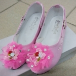 รองเท้าคัทชูหญิง สีชมพู มีสายรัดหมุนเก็บได้ ไซส์ 19-36