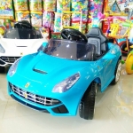 รถแบตเตอรี่เด็กนั่งไฟฟ้า ยี่ห้อ MiNi FERRARI 2m สีฟ้า