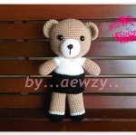 ตุ๊กตาถักหมี นศ. ขนาด 9 นิ้ว