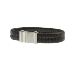 สร้อยข้อมือลิเวอร์พูล ของแท้ 100% Liverpool FC Black Leather Stainless Steel Bracelet