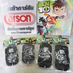 ถุงเท้านักเรียน Carson สีขาว พื้นดำ ลาย Ben10