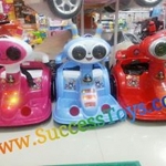 รถแบตหอยทากตากลมมือโยก มี 3 สี ชมพู ฟ้า แดง