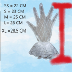 ถุงมือลูกไม้เด็ก - ผู้ใหญ่ ผ้าตาข่าย สีขาว size SS - XL