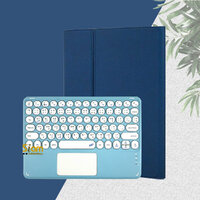 เคส iiPad 9.7 2017/2018 Air 1/2 Pro 9.7 คีย์บอร์ด+ ทัชแพด (Keyboard) สีน้ำเงิน+แป้นฟ้า