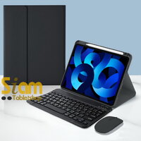 เคสคีย์บอร์ด เคส iPad Gen10 10.9 / A16 Gen 11 มีรางปากกาฝั่งขวา สีดำ+แป้นดำ+เมาส์ดำ