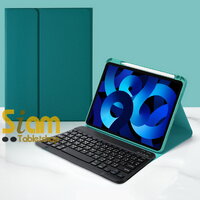 เคสคีย์บอร์ด เคส iPad Gen10 10.9 / A16 Gen 11 มีรางปากกาฝั่งขวา สีเขียว+แป้นดำ