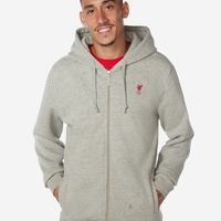 เสื้อฮู้ดลิเวอร์พูล Zip Through Hoodie สีเทาของแท้