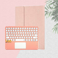 เคส iPad Pro 10.5 / Air 3 2019 คีย์บอร์ด+ ทัชแพด (Keyboard) สีโรสโกลด์+แป้นชมพู