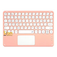 คีย์บอร์ด + ทัชแพด แป้นพิมพ์ไทย iPad Samsung มือถือ เคส Keyboard บลูทูธ สีชมพู