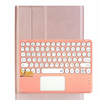 เคสคีย์บอร์ด + ทัชแพด เคส Samsung Galaxy Tab S7 11" Tab S8 11"" สีโรสแป้นชมพู