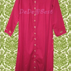 ขายแล้วค่ะ D34:Vintage dress เดรสวินเทจสีแดงกุหลาบปักลายดอกไม้❤