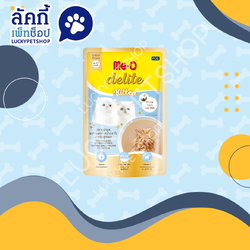Me-O delite kitten ปลาทูน่ามูสผสมนมแพะหน้าปลาโอ 70g.