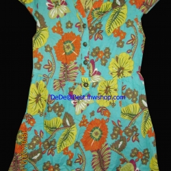 แถมให้คุณPumค่ะ T13:2nd hand top เสื้อสีเขียวลายดอกไม้สีแจ่ม ๆ ดูสดใส❤