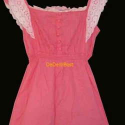 ขายแล้วค่ะ T25:2nd hand top เสื้อสายเดี่ยวสีชมพู ชายลูกไม้สวยหวาน❤