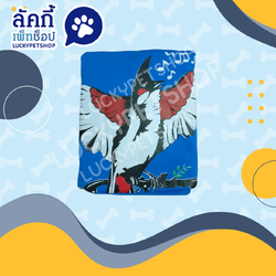 ผ้าคลุมกรงนก 17 ซี่ ผ้าสกรีน ผ้าบางแบบมีซิป