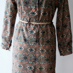 D47:Vintage dress เดรสวินเทจลายกราฟิคโบราณ