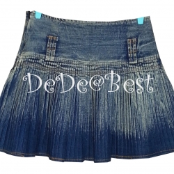 ขายแล้วค่ะ S5:2nd hand skirt กระโปรงยีนส์อัดพรีทเล็ก ๆ รอบตัว สวยน่ารักค่ะ❤
