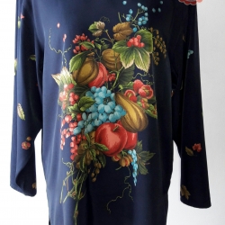 ขายแล้วค่ะT120:Vintage top เสื้อวินเทจสีดำลายผลไม้❤