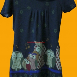 ขายแล้วค่ะ D9:2nd hand dress เดรสผ้าวูล ลายครอบครัวนกฮูกสุดน่ารัก❤