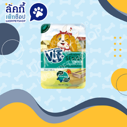 VIF อาหารเปียกสุนัข สูตรสุนัขสูงวัย รสไก่ผสมปลาแมคเคอเรลในน้ำเกรวี่ 75g.