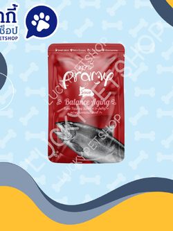 PRAMY พรามี่ อาหารเปียกแมว บำรุงสุขภาพ สูตรแมวแก่ 7+ รสทูน่าหน้าแซลมอนในเจลลี่ 70g.